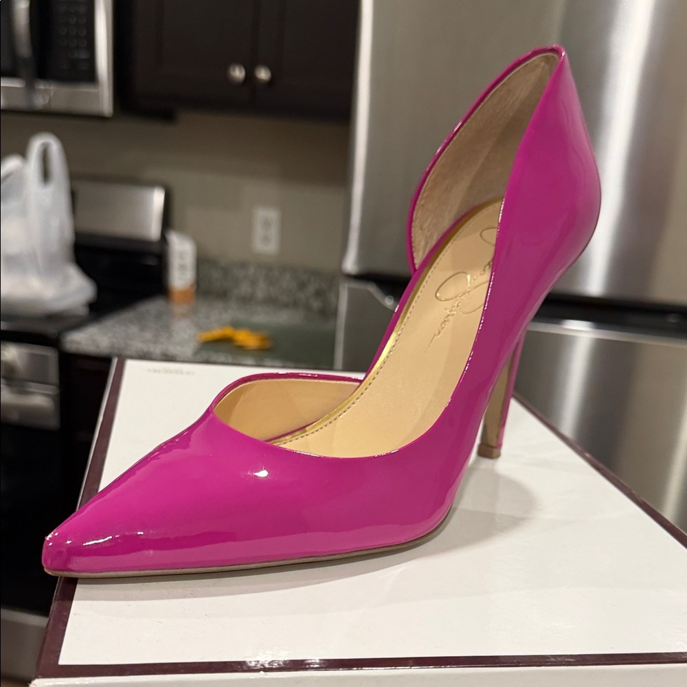 Jessica Simpson Hot Pink Patent Pointed-Toe Stiletto